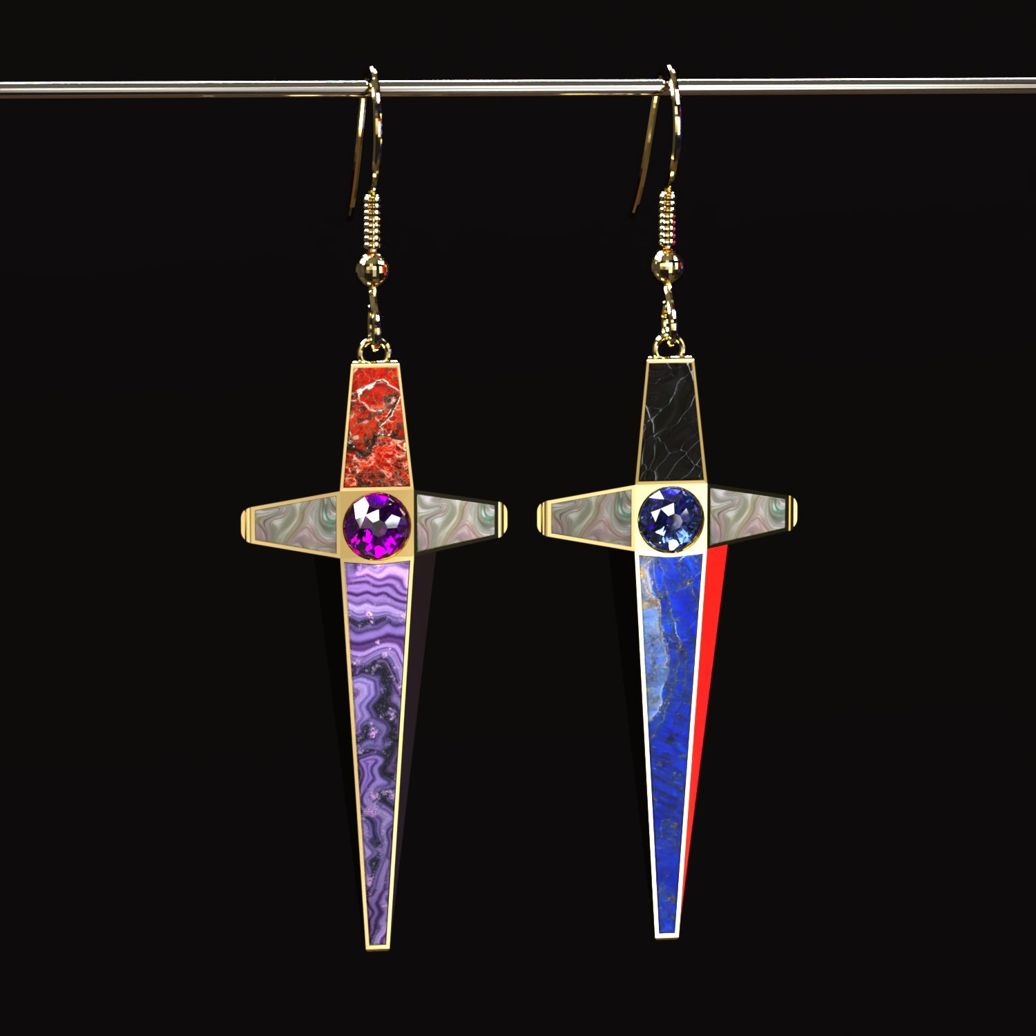 AP The Blood Oath Blades Earrings for Genesis 8 and 9 Females