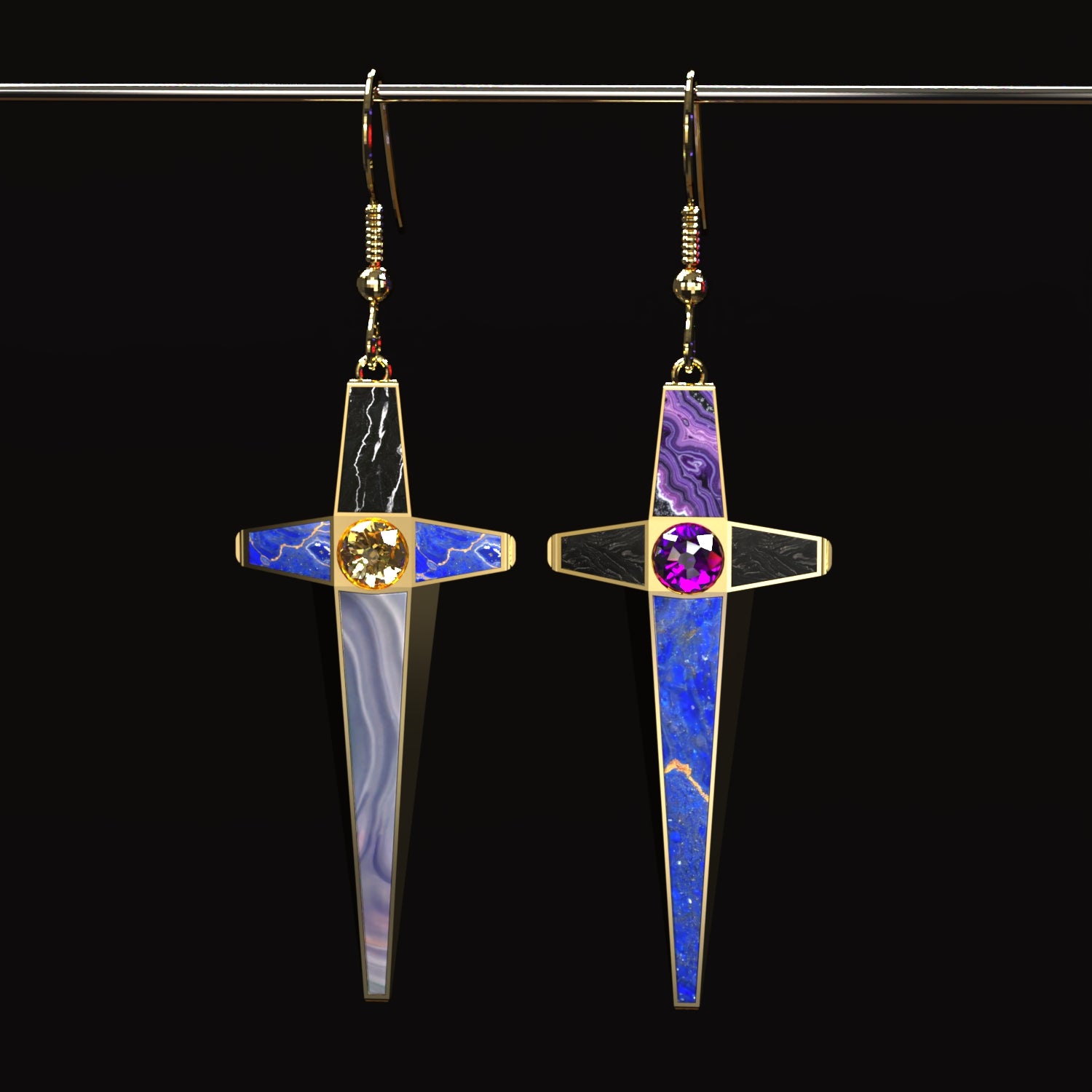AP The Blood Oath Blades Earrings for Genesis 8 and 9 Females