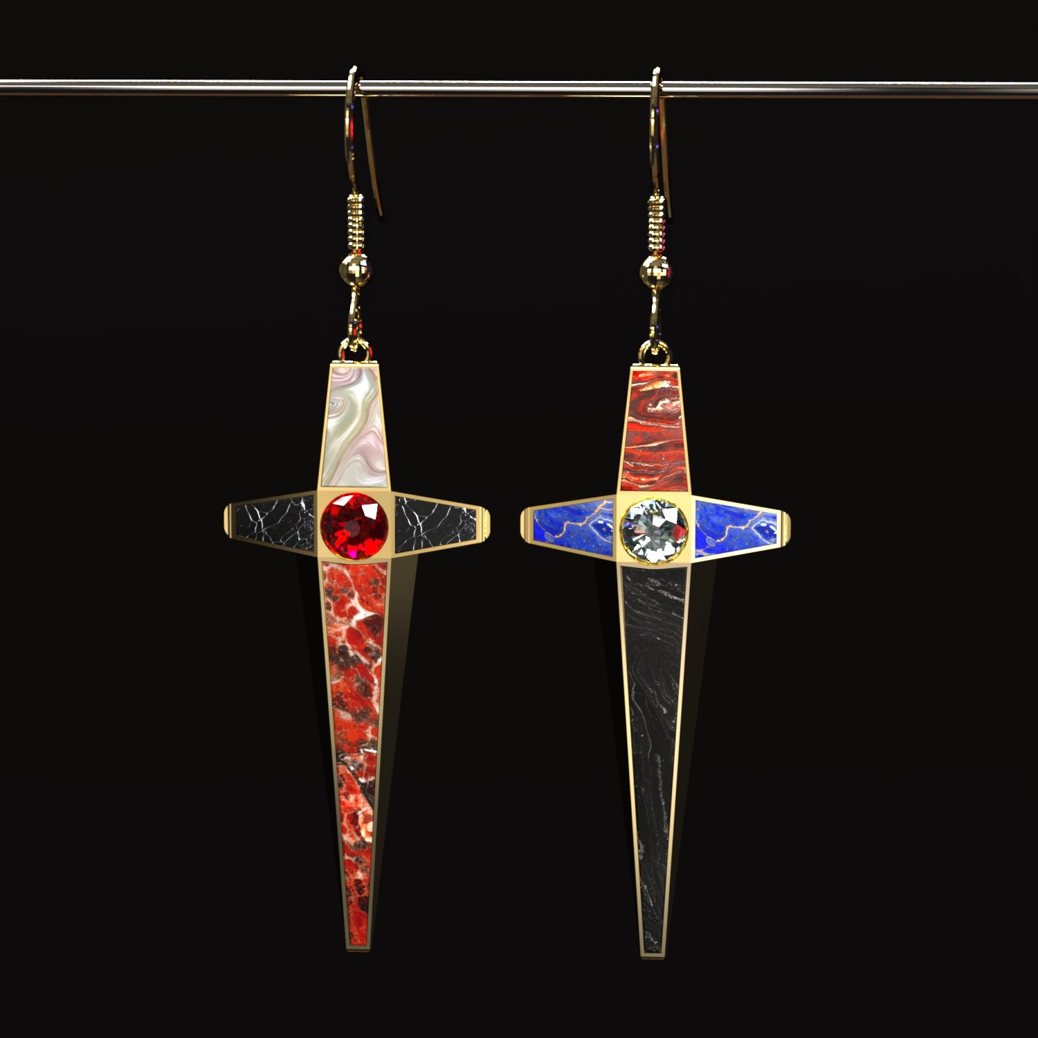 AP The Blood Oath Blades Earrings for Genesis 8 and 9 Females