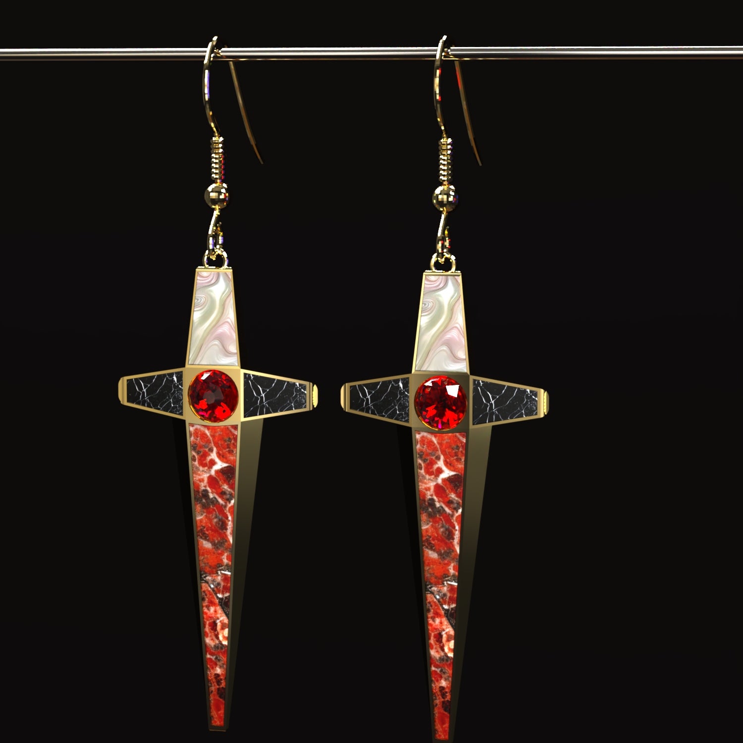 AP The Blood Oath Blades Earrings for Genesis 8 and 9 Females