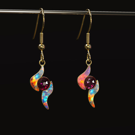 DAZ3D gemstone jewelry for Genesis 8 and 9 female characters Fire Of Life Earrings Set Two